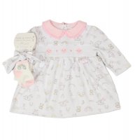 E13325: Baby Girls Nursery Dress, Headband & Socks Outfit (0-6 Months)